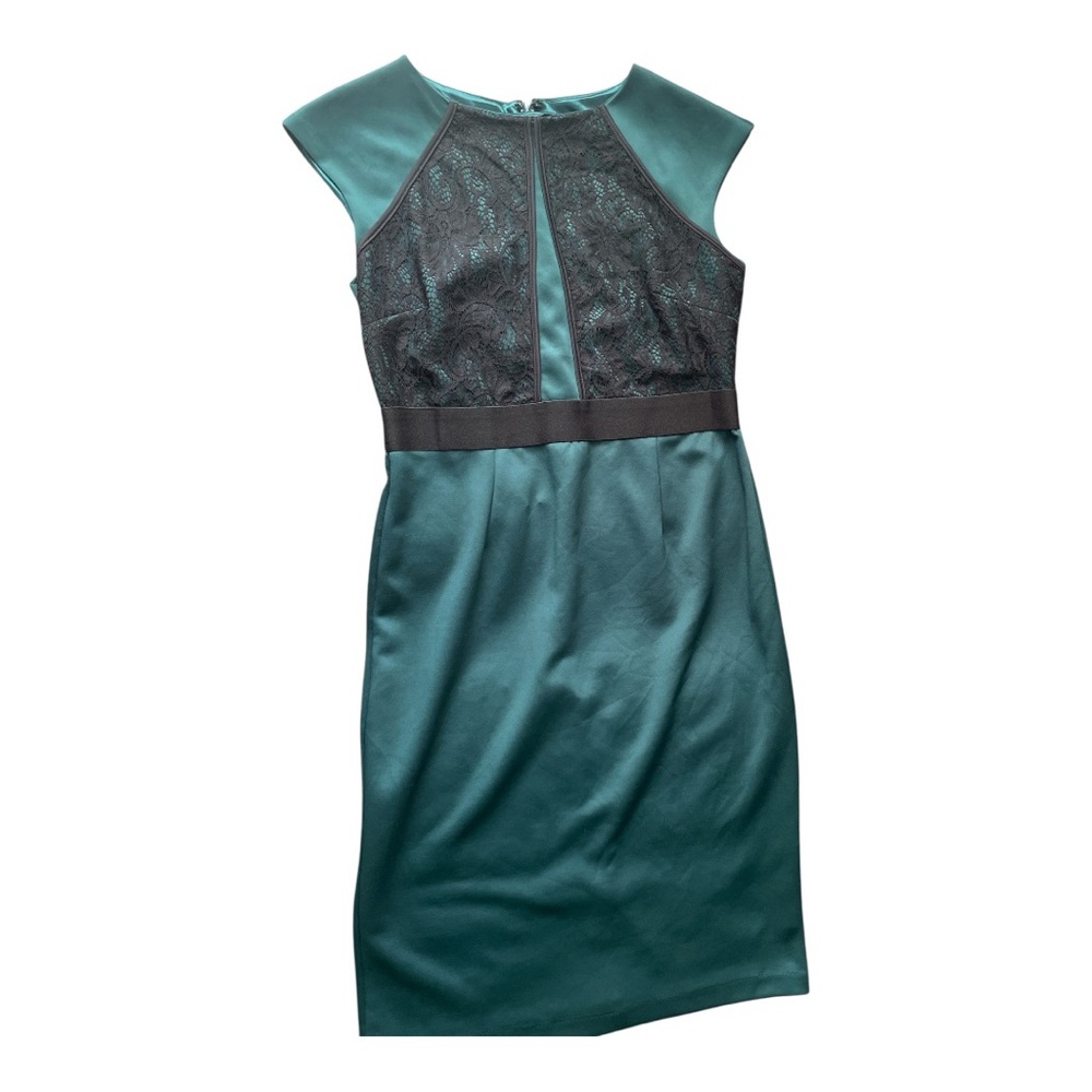 Elegant Green Lace Panel Dress